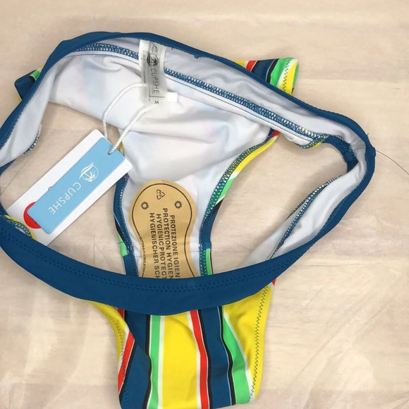 CUPSHE Bikini Bottom Women’s Size Medium Striped New With Tags Swimwear Summer - Picture 4 of 8